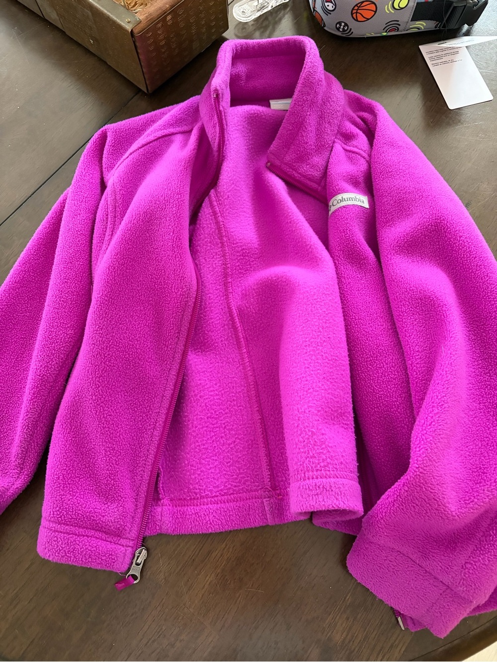 Columbia Girls' Bright Fuchsia Full-Zip Fleece Jacket